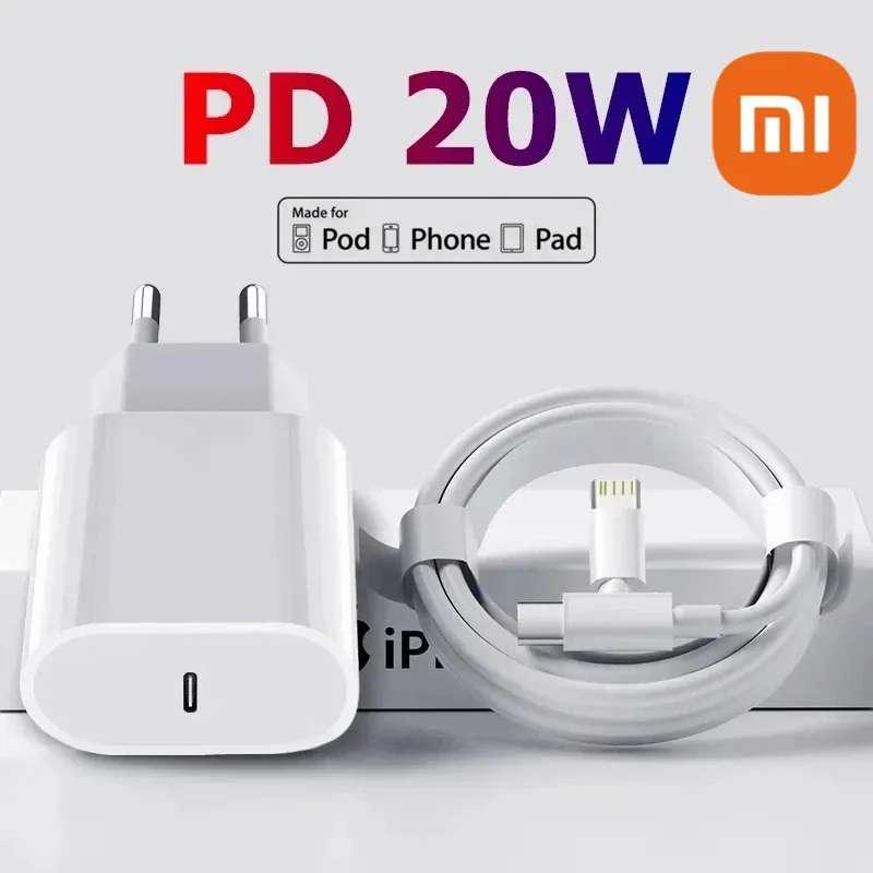 Original Xiaomi 20W Charger EU US Turbo Fast Charge Adapter 6A Type C Cable For Mi 12 12T 11 Poco X3 X4 Redmi Note 9 10