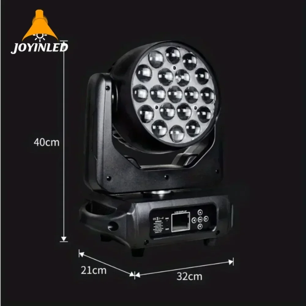 19x15W RGBW LED Moving Head Light Zoomable Professional-Grade for DJ/Disco/Party/Bar/Wedding/Concert Stage DXM Premium Quality