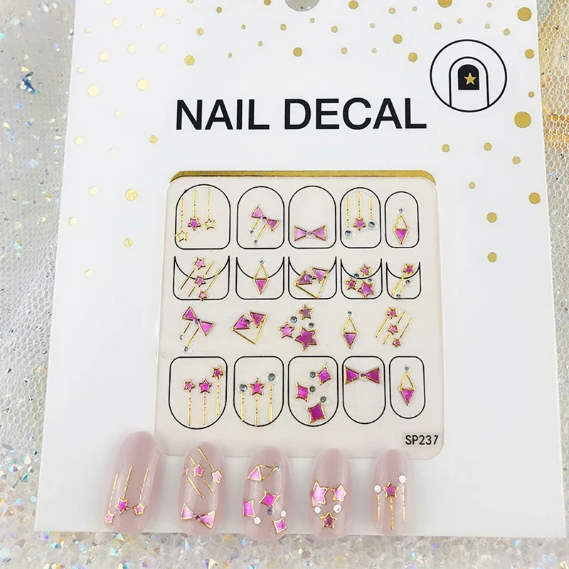Strass abbronzanti Nail Art Foil Sticker Decalcomanie Paillettes 3D Glitter olografici Fiocco Paillettes Specchio Glitter Effetto Decorazioni