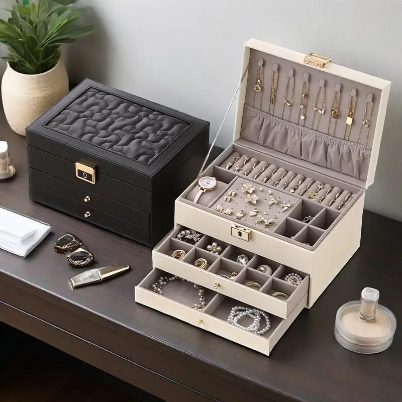 

Large Capacity Jewelry Box High-end Household Jewelry Box Necklace Ring Stud Earrings Jewelry Storage Box