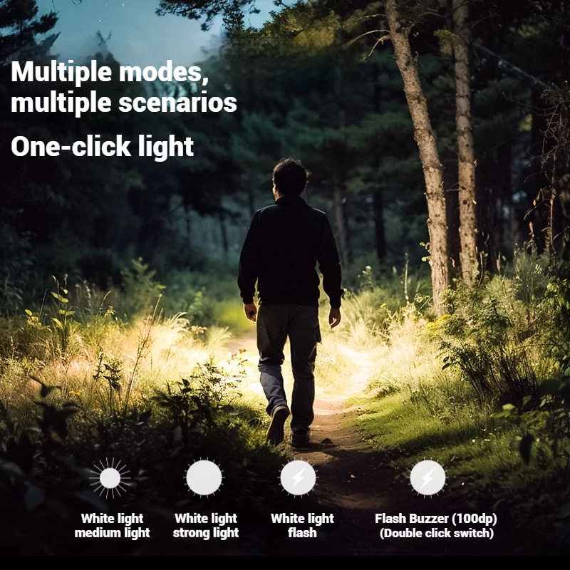 LEM مصباح ليد جيب في الهواء الطلق متعدد الاستخدام المحمولة قابلة للشحن خفيفة الوزن 70LM 5 واط 4 طرق مع المفاتيح المشبك أضواء بيضاء مصباح 19 جرام #3