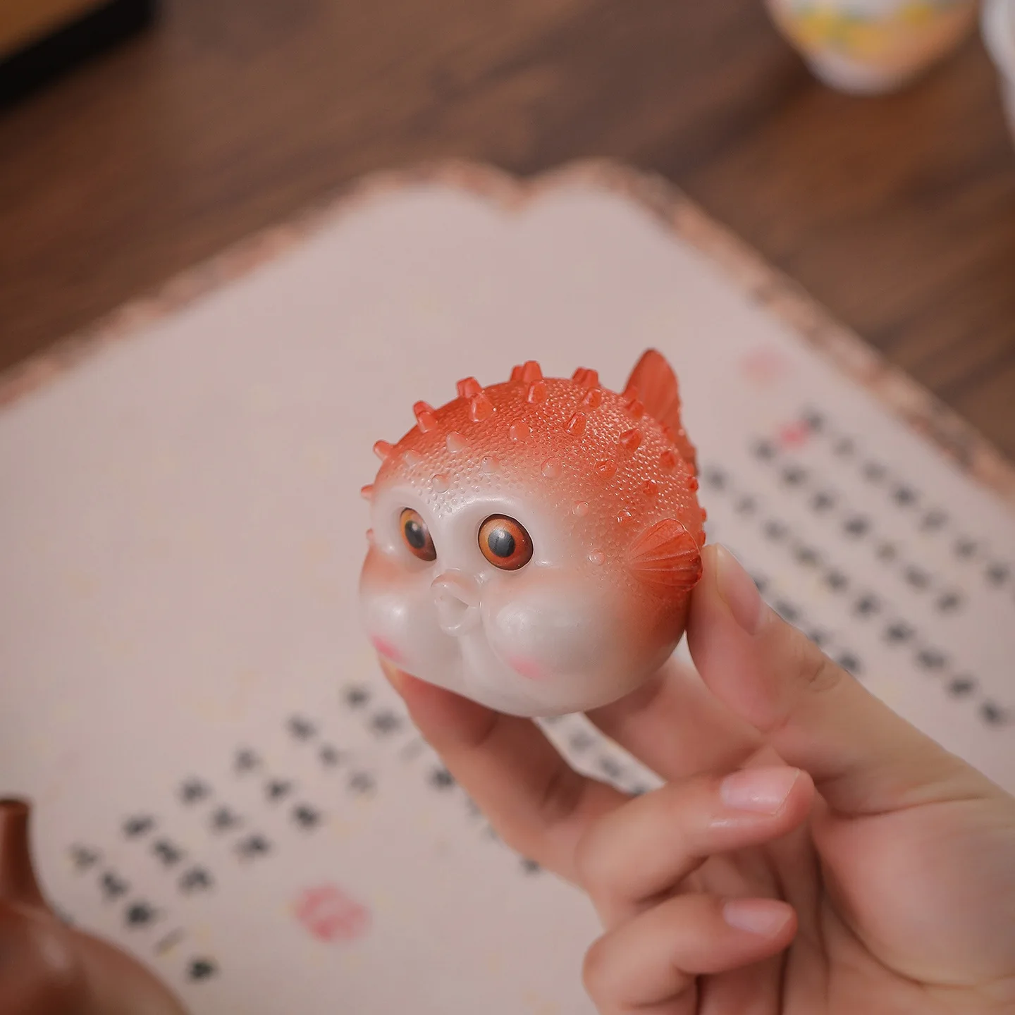 Cute Bubble Fish Color-changing Tea Pet Toy Table Stand Decoration Ornament Tea Set Accessories Premium Fun Ornament