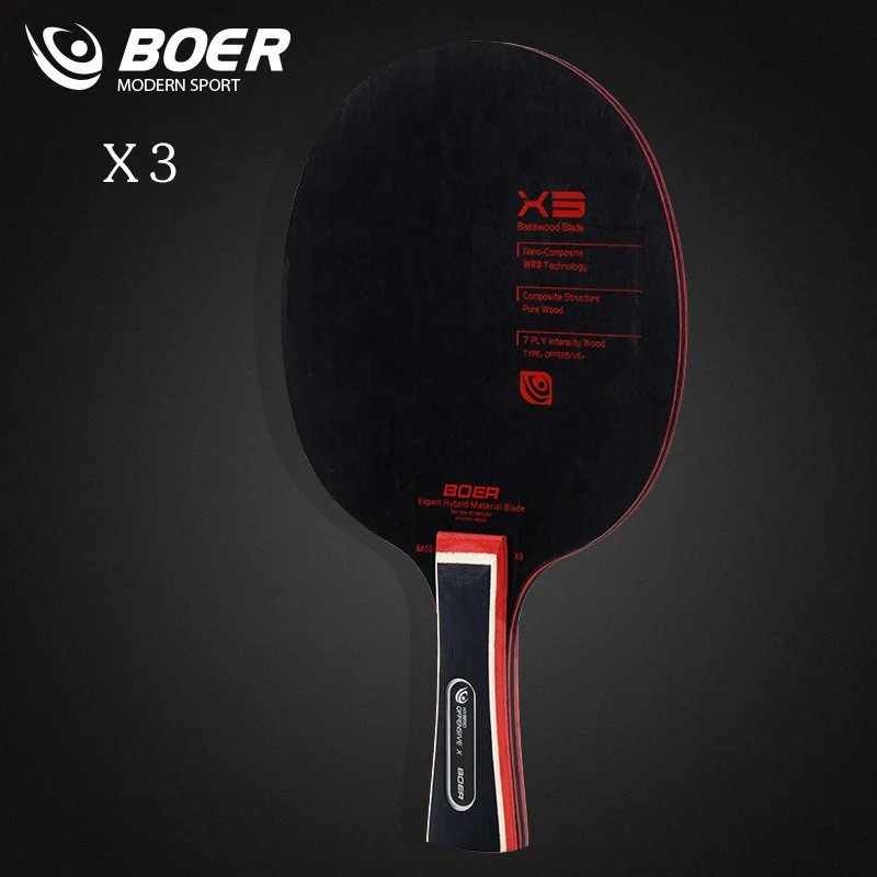 

Boer Professional Table Tennis Racket Blade Short Long Handle Student Ping Pong Paddle 98g 7 Plys Ebony Carbon Ping Pong Racket