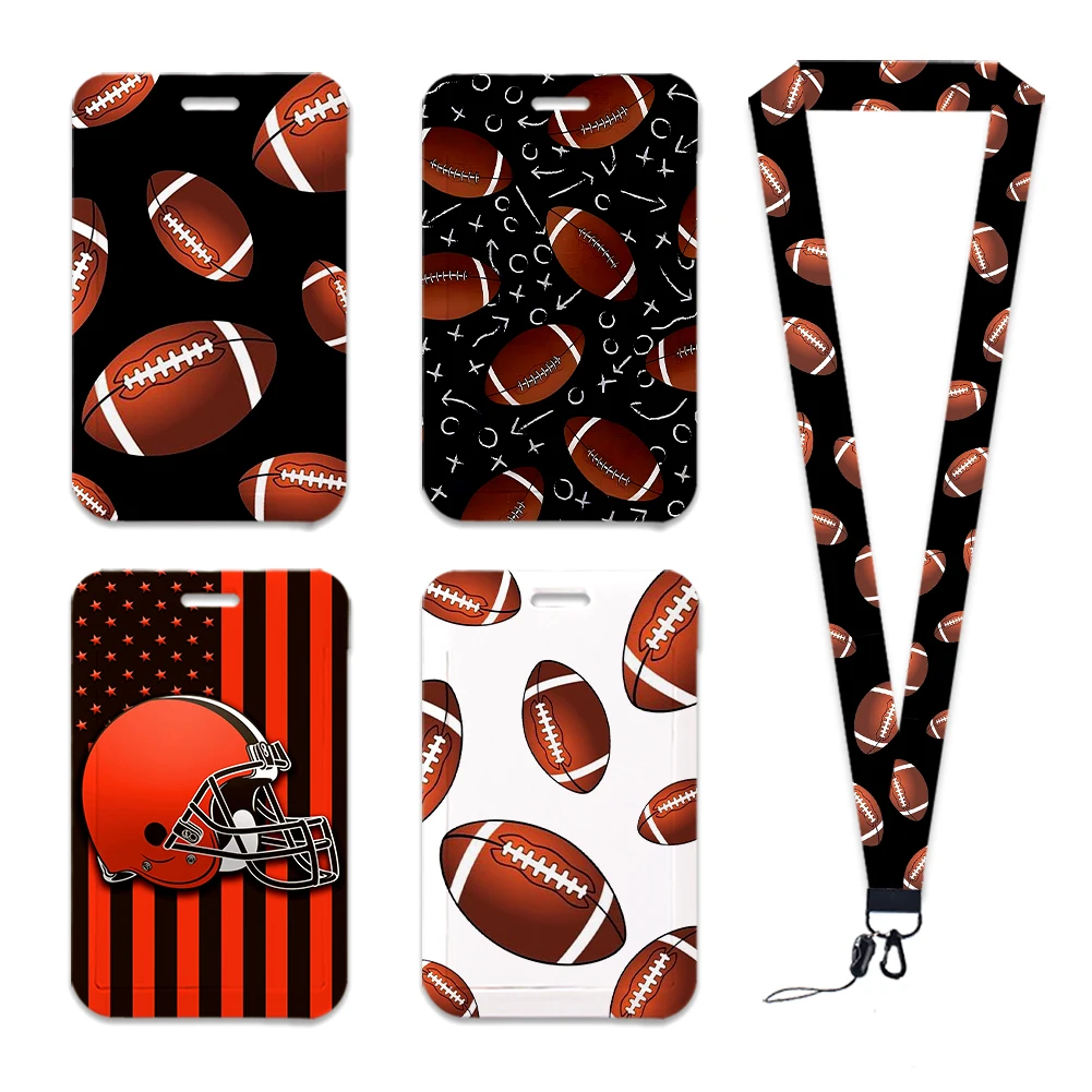 

Rugby Football Badge Holder Games Lanyard Card Holder Holder Student Credential For Pass Card Credit Card Straps Key Ring Gift