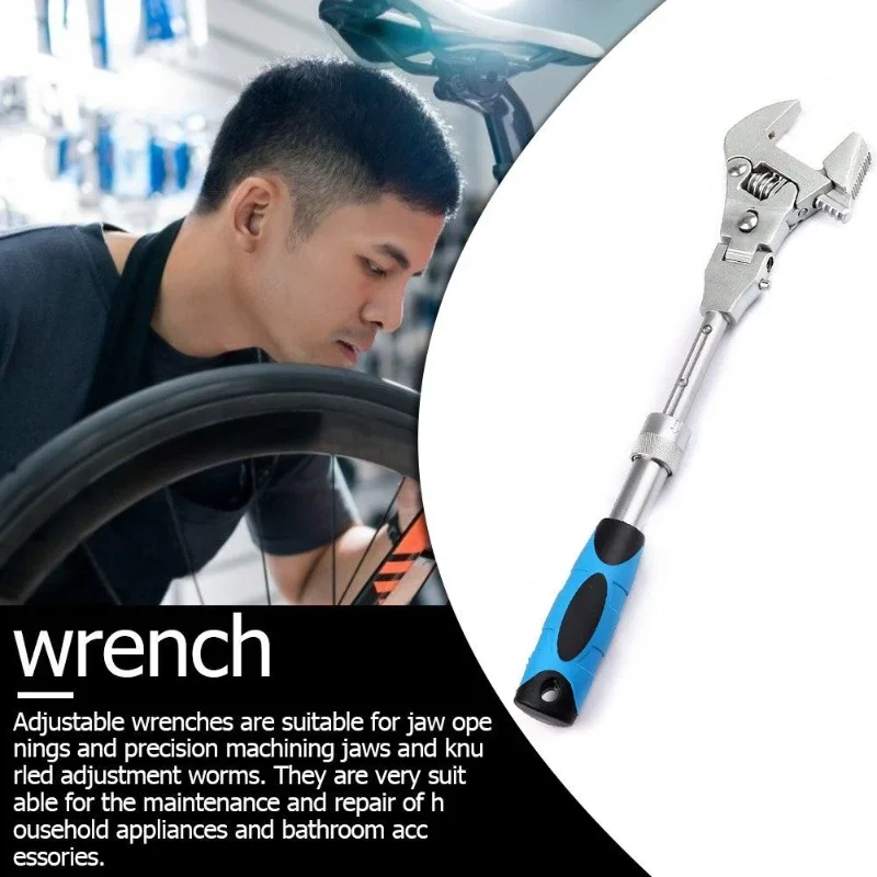 10-Inch Portable Adjustable Ratchet Wrench 5-In-1 Torque Wrench Can Rotate and Fold 180 Degrees Fast Wrench Repair Tool