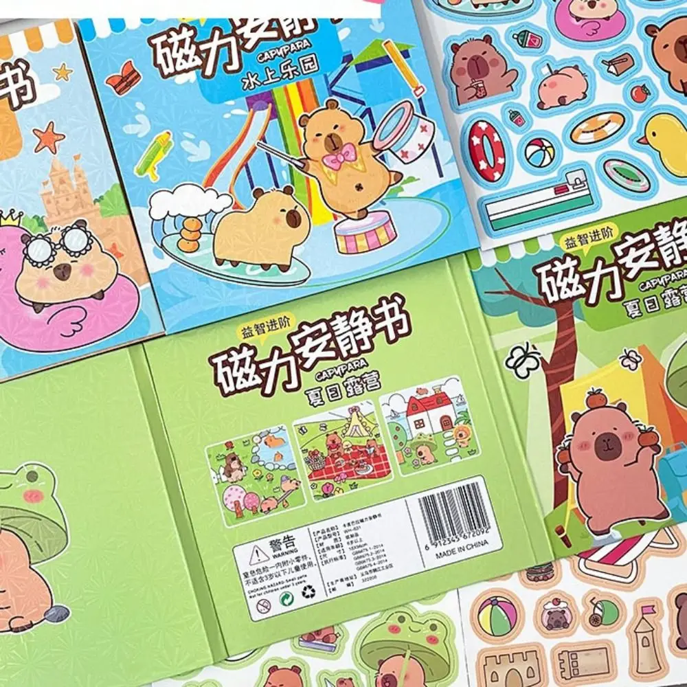 Free Cutting Capybara Magnetic Quiet Book Handmade Creative Capybara DIY Quiet Book Sticker Cartoon Capybara Busy Book