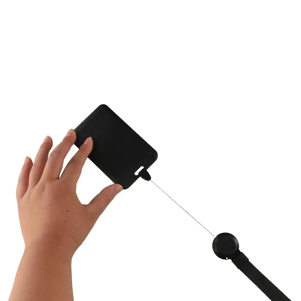 

Black Retractable Badge Reel Business Card Chest Tag ID Card Holder Name Card Exhibition Card Working Card Cover Office Supplies