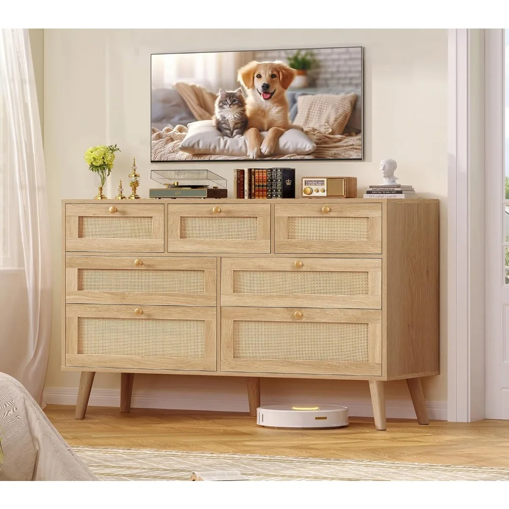 خزانة ذات درج من الروطان، خزانة لغرفة النوم، خزانة ذات أدراج، منظم خزانة، خزانة ملابس من الخشب الطبيعي لغرفة النوم