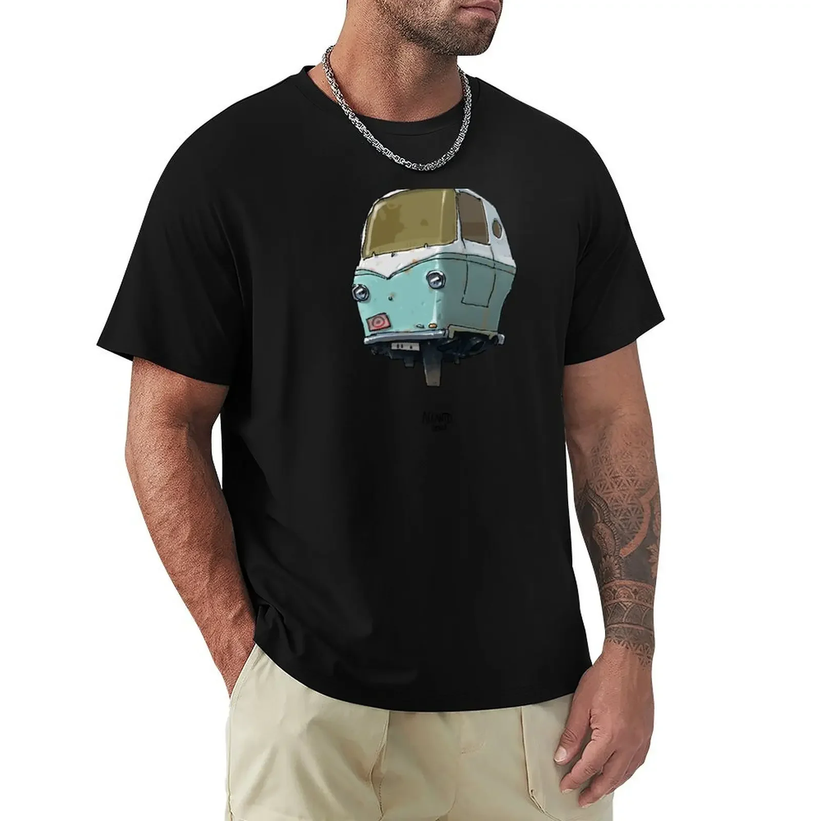 Flying car retro series - Wolgo Mini Van T-Shirt customs baggy shirts anime blue archive mens clothes