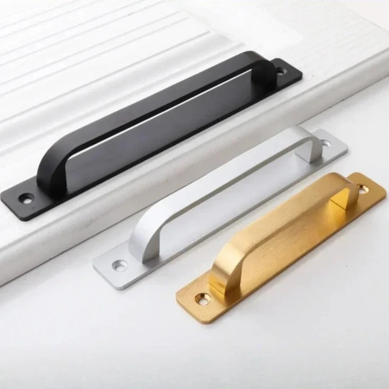 Golden Aluminum Alloy Warehouse Door Black Kitchen Handle Door/Window Handle Balcony Wooden Sliding Door Handle