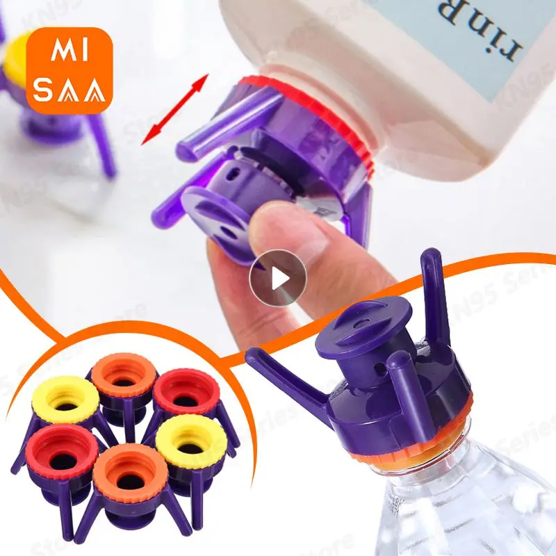 3/6Pc Inverted Bottle Cap Stand Kit Plastic Bottle Holder Useful Shampoo Bracket Leakproof Cover Flip-it Easy To Pour Liquid Lid