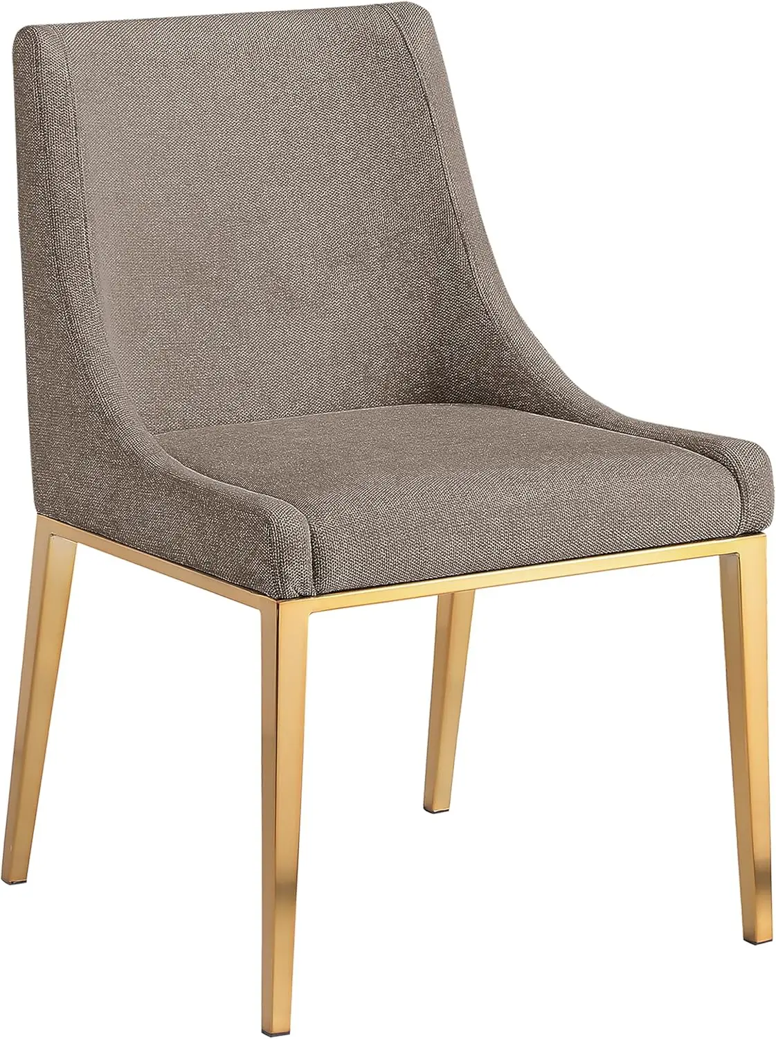 

Мебель Meridian 885Brown-C Haines Collection Modern | Современный обеденный стул, мягкая коричневая полиэфирная ткань, матовое золото Le