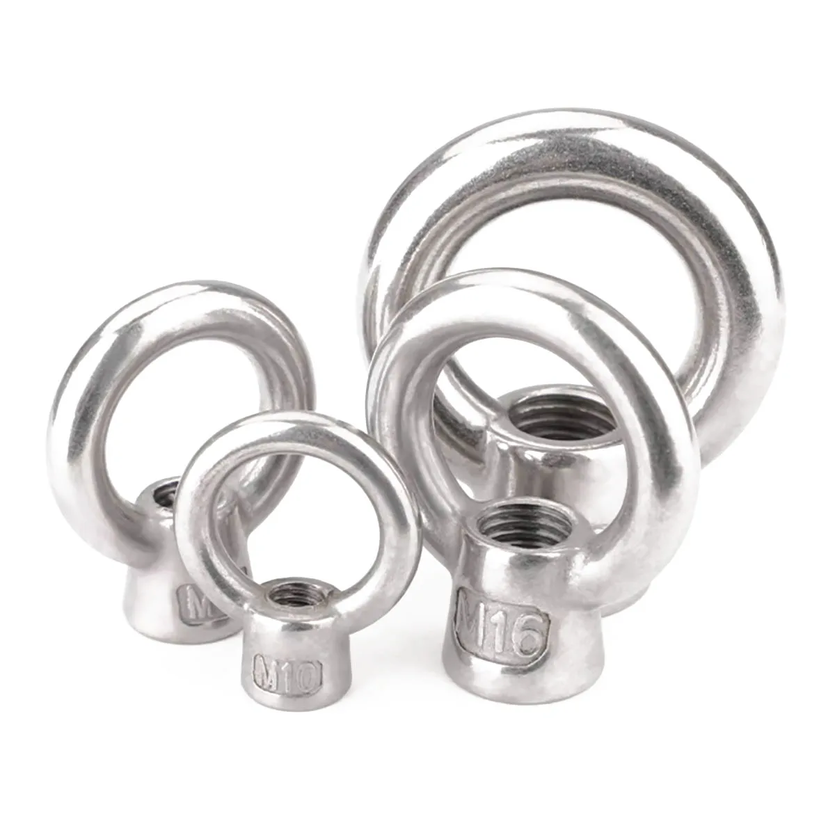 304 Stainless Steel Japanese Style High Base Lifting Eye Nuts Ring Nuts M6-M16 for Industrial Lifting & Machinery Use