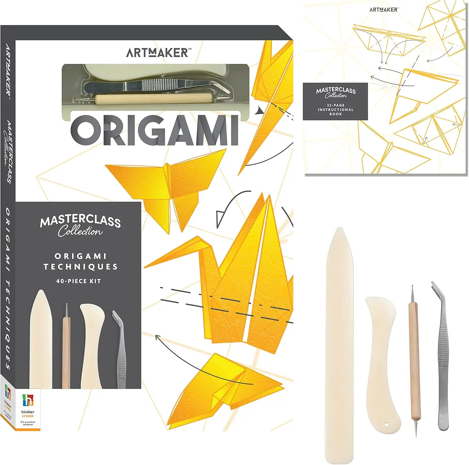 

Origami Techniques Kit: Beginner to Advanced Japanese Art Guide with Craft Tools for Adults