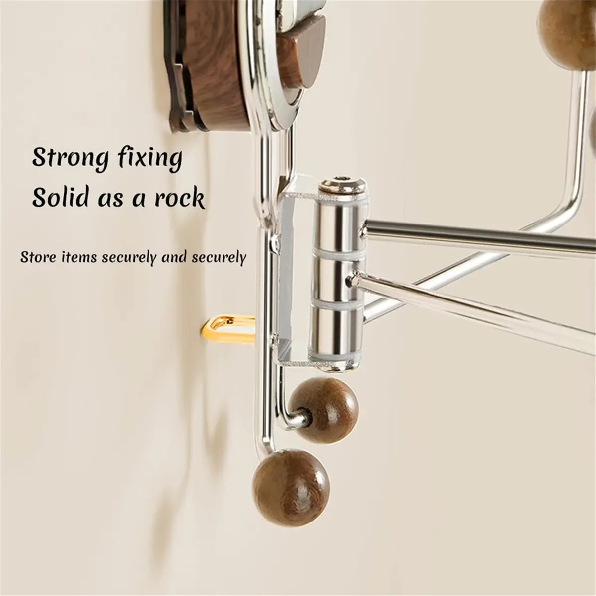 No-Drill Rotating Suction Hooks - , Easy Wall Installatio, Wall Mounted Adjustable with 5 Hooks for Bathroom