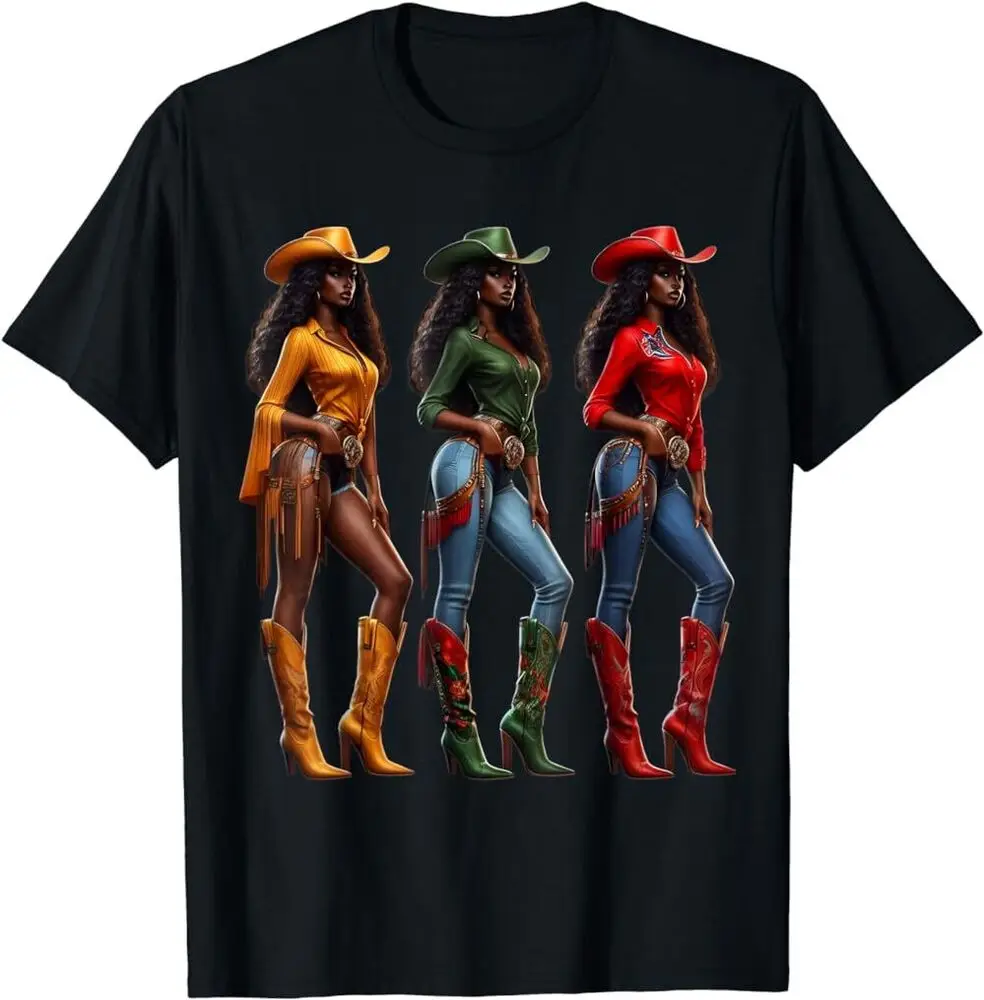 Black Cowgirl Western Rodeo Juneteenth Freedom Afro Women T-Shir t,Unisex TeeUnisex Summer Luxury Brand Oversize