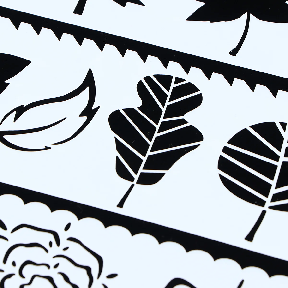 32Pcs Leaf Flower Vegetable Painting Stencils Plastic Hollow DIY Templates Drawing Sets Educational Use for