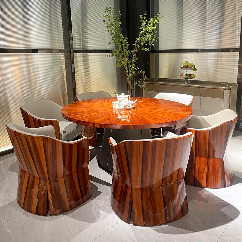

Modern design upscale luxury dining room set furniture round dining table