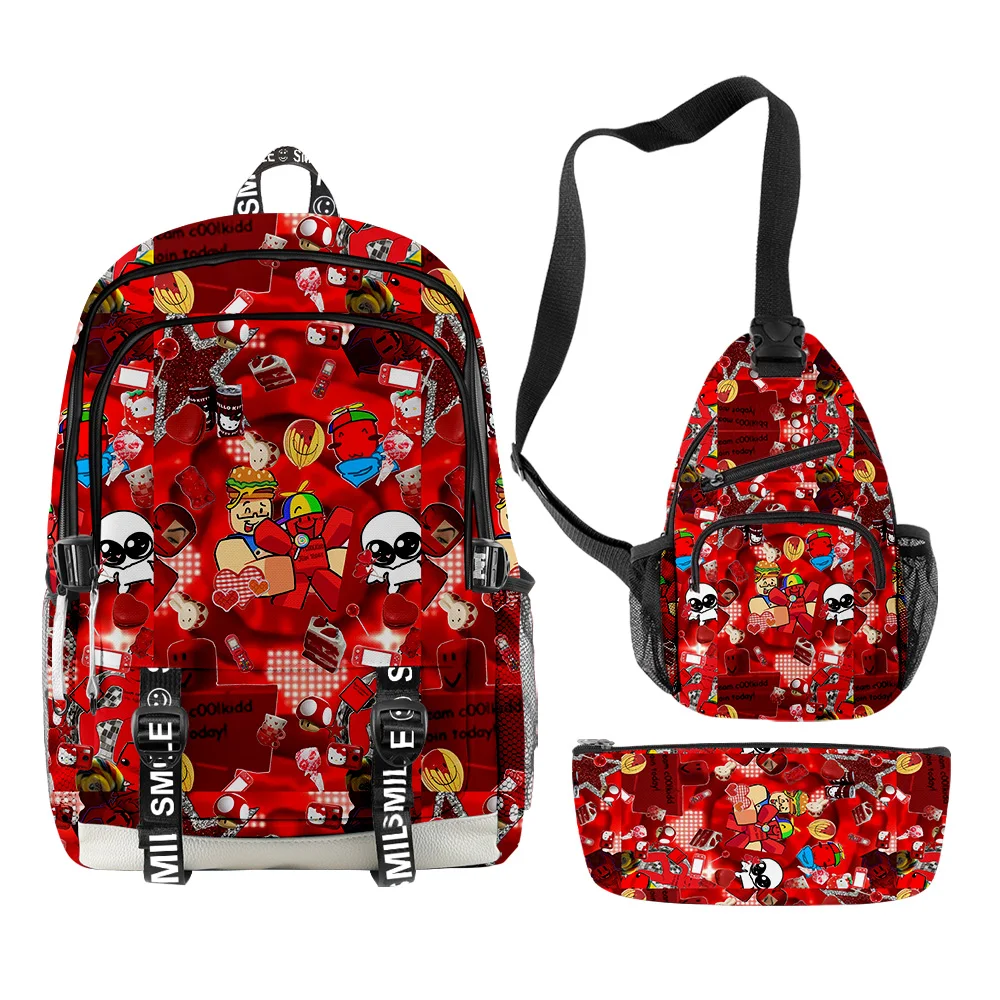 

Popular Youthful Harajuku Gubby Plush 3D Print 3pcs/Set Oxford Waterproof Notebook multifunction Backpacks Chest Bag Pencil Case
