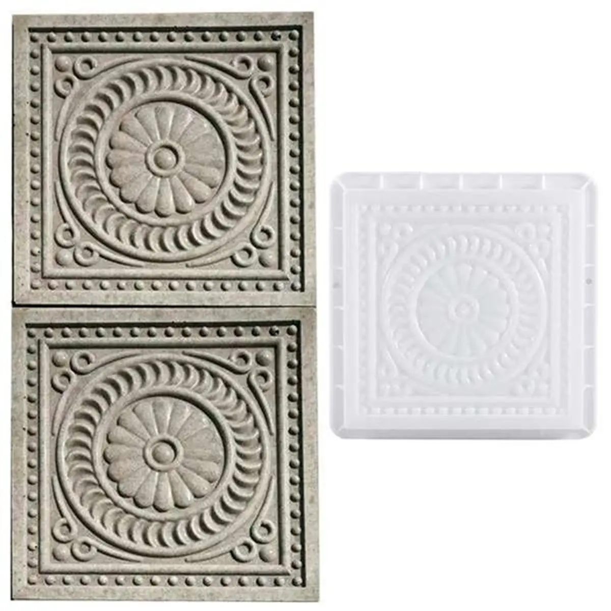A56X 2X Concrete Mold Square DIY Paving Plastic Mold Simulation Concrete Brick Landscape Pedal Stone Garden Road Mold