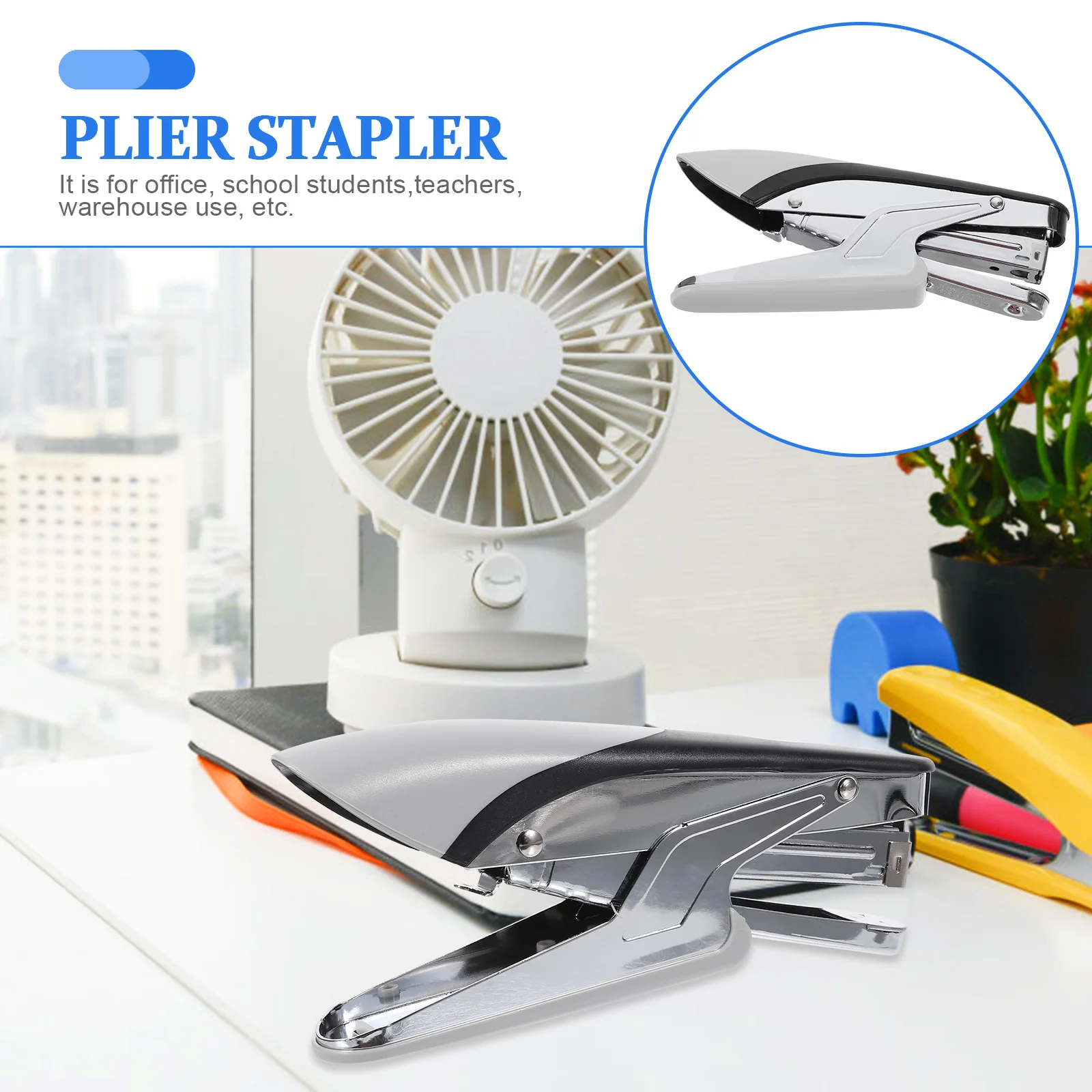 

Plier Stapler Heavy Duty Metal Hand Grip Book Sewer Office School Warehouse Use Ideal for Students Teachers