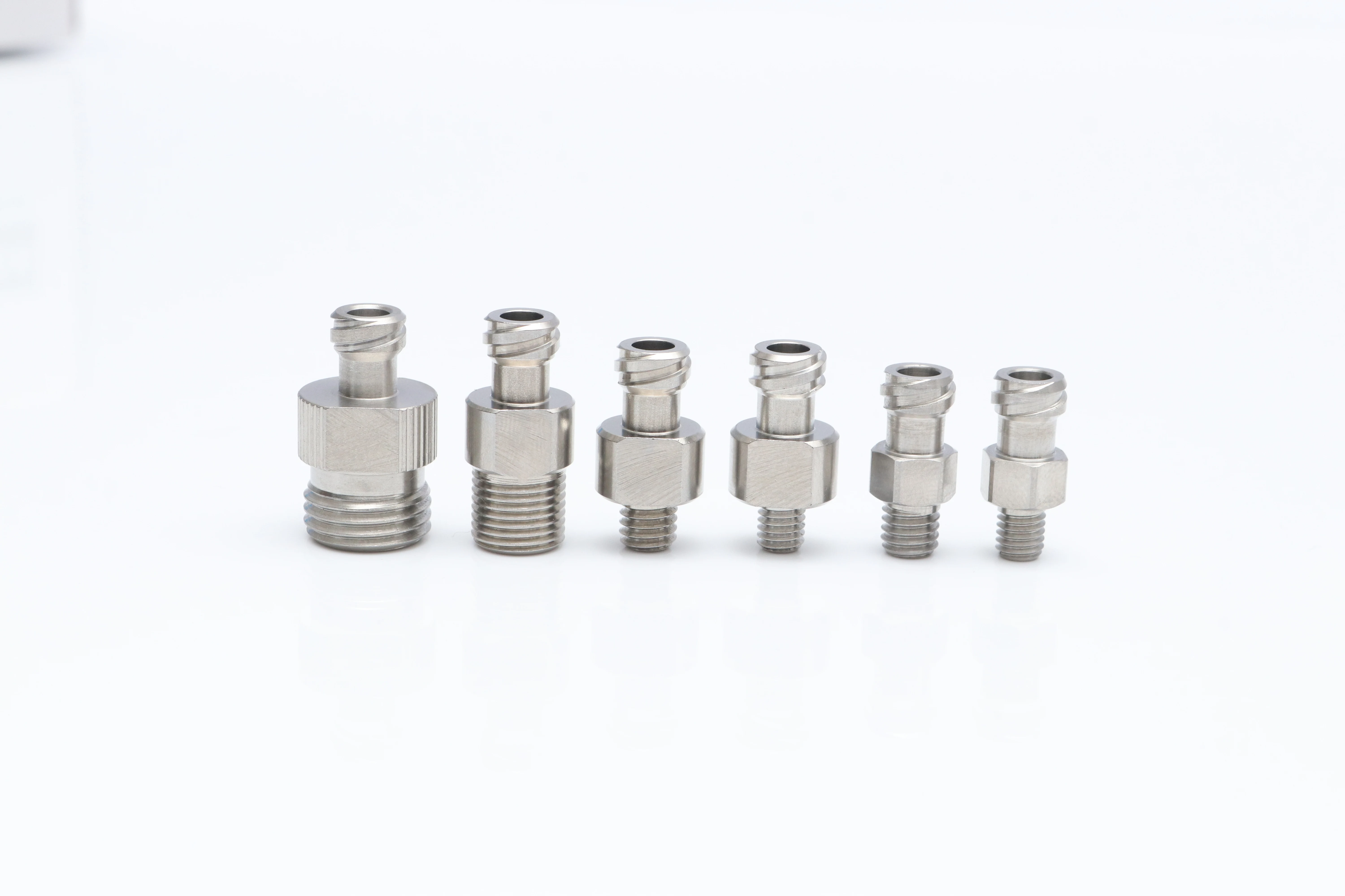 Stainless steel packaging connector, point release adapter, syringe adapter, Luer connector, dispensing accessories