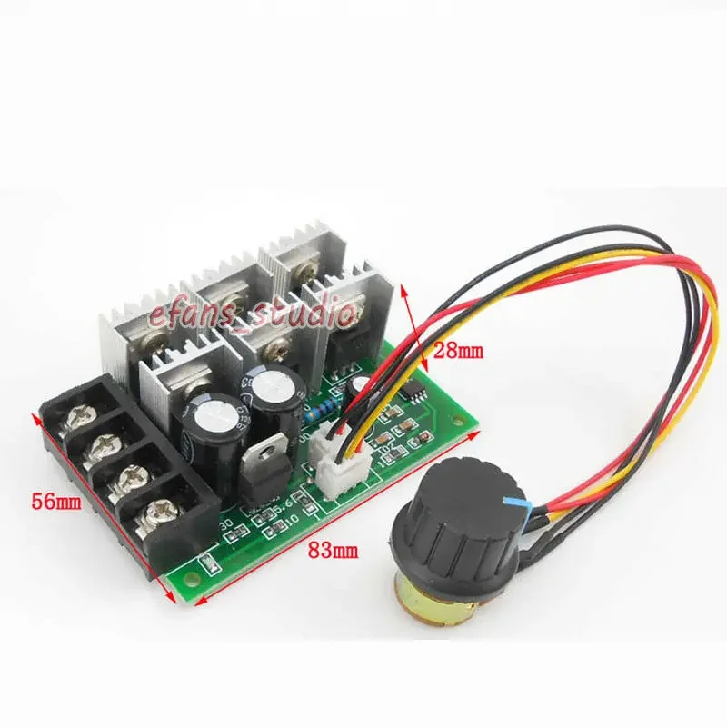 DC 9V-55V 12V 18V 24V 36V 48V 15KHZ High Power 40A PWM DC Motor Speed Controller Module 0-100% Adjust Speed Potentiometer Switch