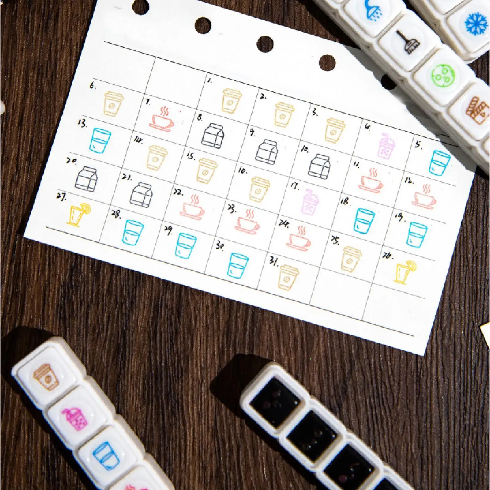 Cartoon Stamps for Art Projects Gifts Self Ink Stamps for Diary And Planner Use