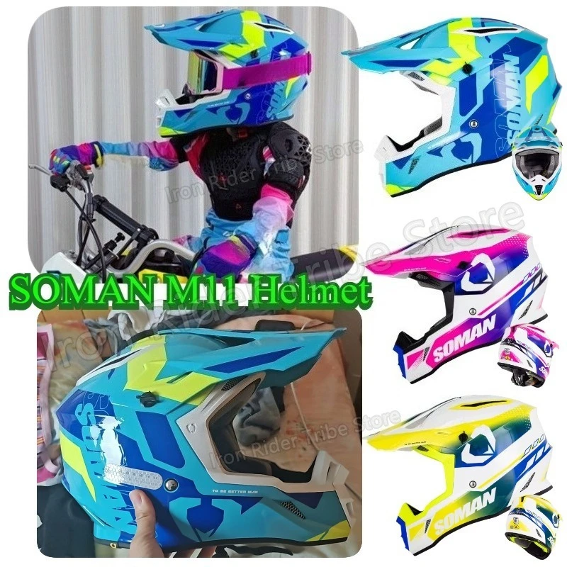 SOMAN Unisex Off-Road Motorcycle Helmet DOT Approved Motocross Dirt Bike ATV Mountain Riding Rally Casco Moto casque