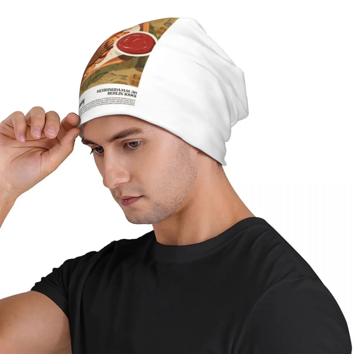 

Currywurst настенное искусство для мужчин и женщин, шапки для взрослых, вязаная шапка с капюшоном, теплая шапка в стиле хип-хоп, осенне-зимняя уличная шапка Skullies