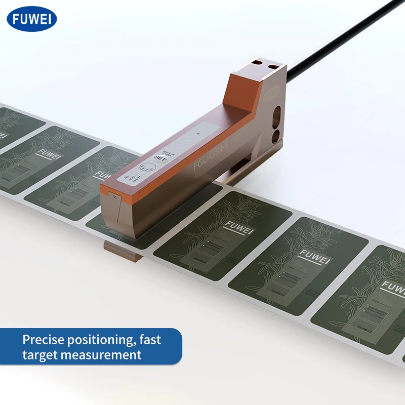 

FUWEI FGU-03N-X для этикетировочной машины, непрозрачные бумажные этикетки, 3 мм, обнаружение фотоэлектрических этикеток, датчик, тип слота для карты