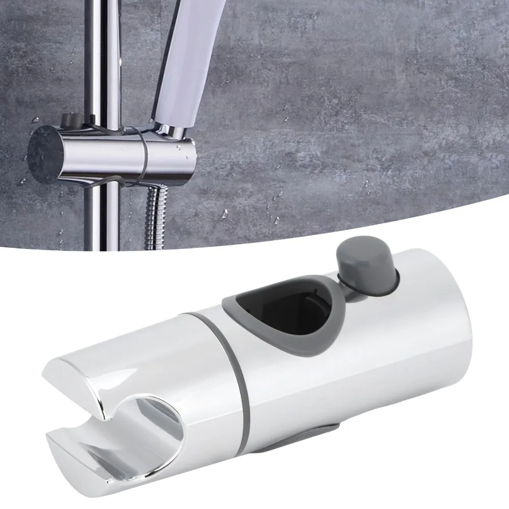 Adjustable Shower Head Holder for 25mm Slide Bar Electroplated Finish Slide Bar Holder 360 Rotation ABS Material