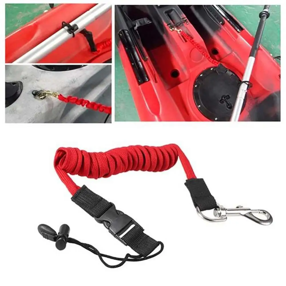 Kayak Canoe Inflatable Boat Paddle Elastic Coiled Leash Cord Oar Rope Tether Cuerda De Remo De Kayak