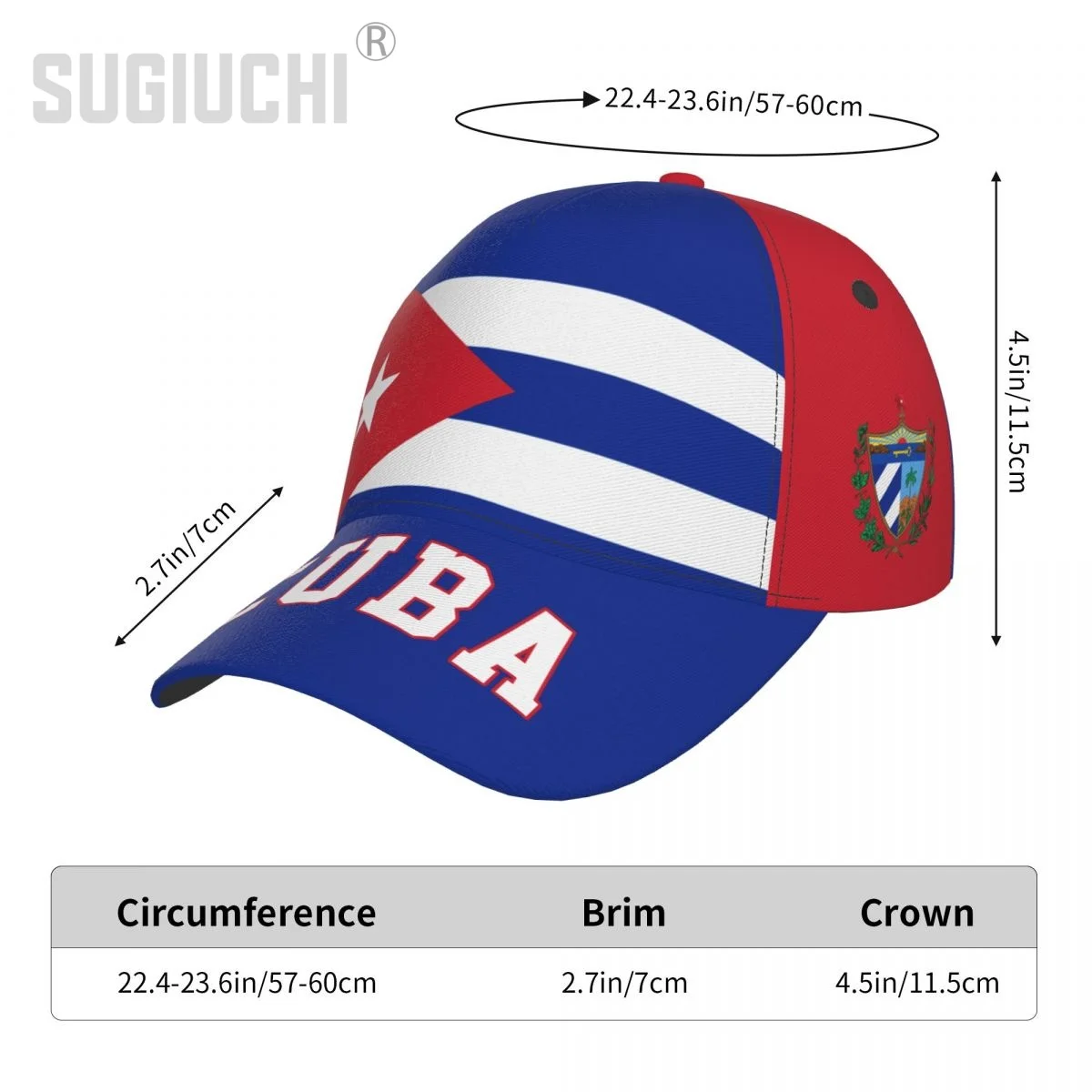 Unisex Cuba Flag Cuban Adult Baseball Cap Patriotic Hat for Baseball Soccer Fans Men Women