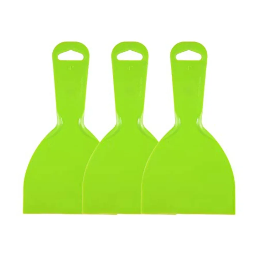 

Putty Scraper 4" Plastic Flexible Putty Knives Disposable Spreader for Taping Drywall Wall Painting Green 3pcs