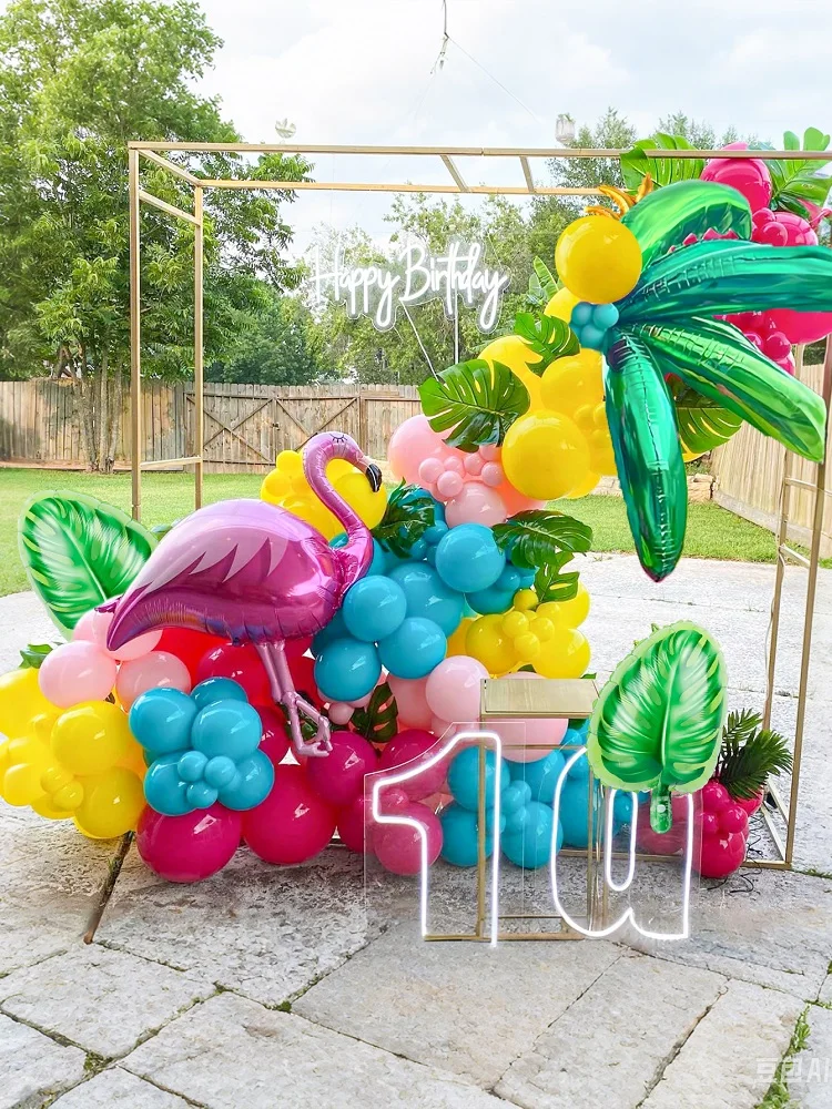 1pc\132pcs Tropical Theme Balloon Arch Kit for Hawaiian banquet summer beach themed birthday parties, wedding decoration - view 2
