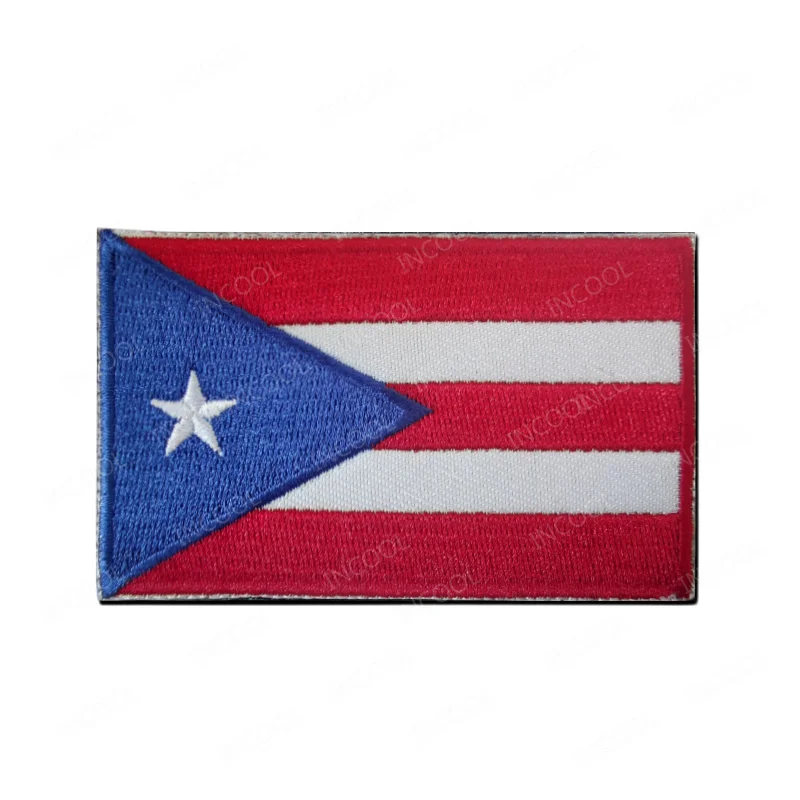 Puerto Rico Flagge Infrarot reflektierende Patches Nylon Flaggen blaue Linie Aufkleber appliziert gestickte Patches für Kleidung Hakens ch laufe