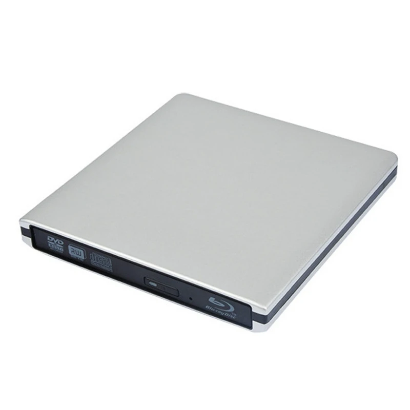 Aluminum Blu-ray Drive Ultra-thin External USB 3.0 Blu-ray Burner BD-RE CD/DVD RW Burner Can Play 3D 4K Blu-ray Disc for Laptop