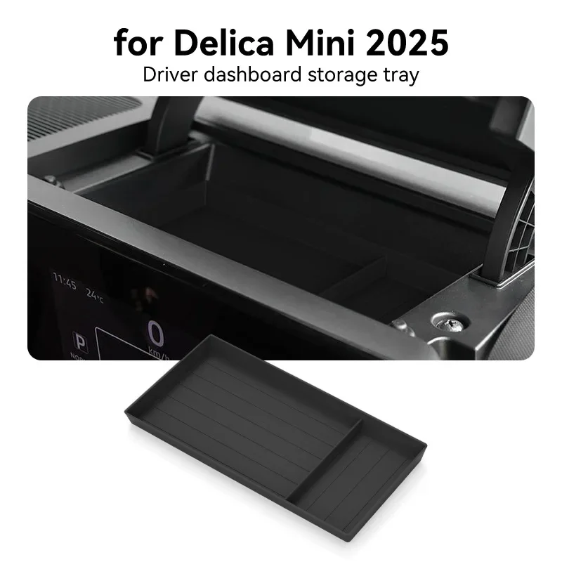 Silicone Dashboard Storage Tray For 2025 Mitsubishi Delica Mini Driver Side Car Organizer Box Accessories  Black