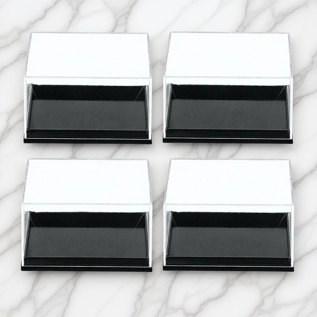 

4Pcs Transparent Specimen Box Mineral Display Case for Gemstone Jewelry Craft Beads Storage Sturdy Clear Organizer Container