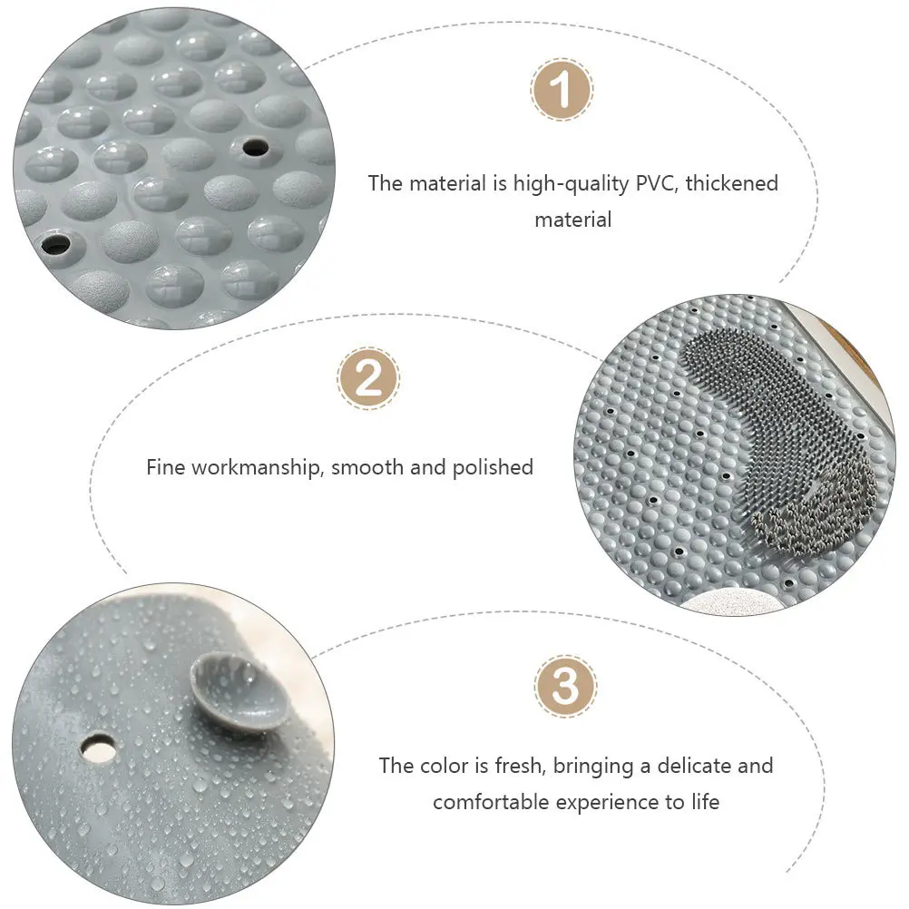 

Premium Waterproof Foot Massage Mat for Bathtub Anti-Slip Bathing Ground Mat with Fast Drainage Suction Cup Design