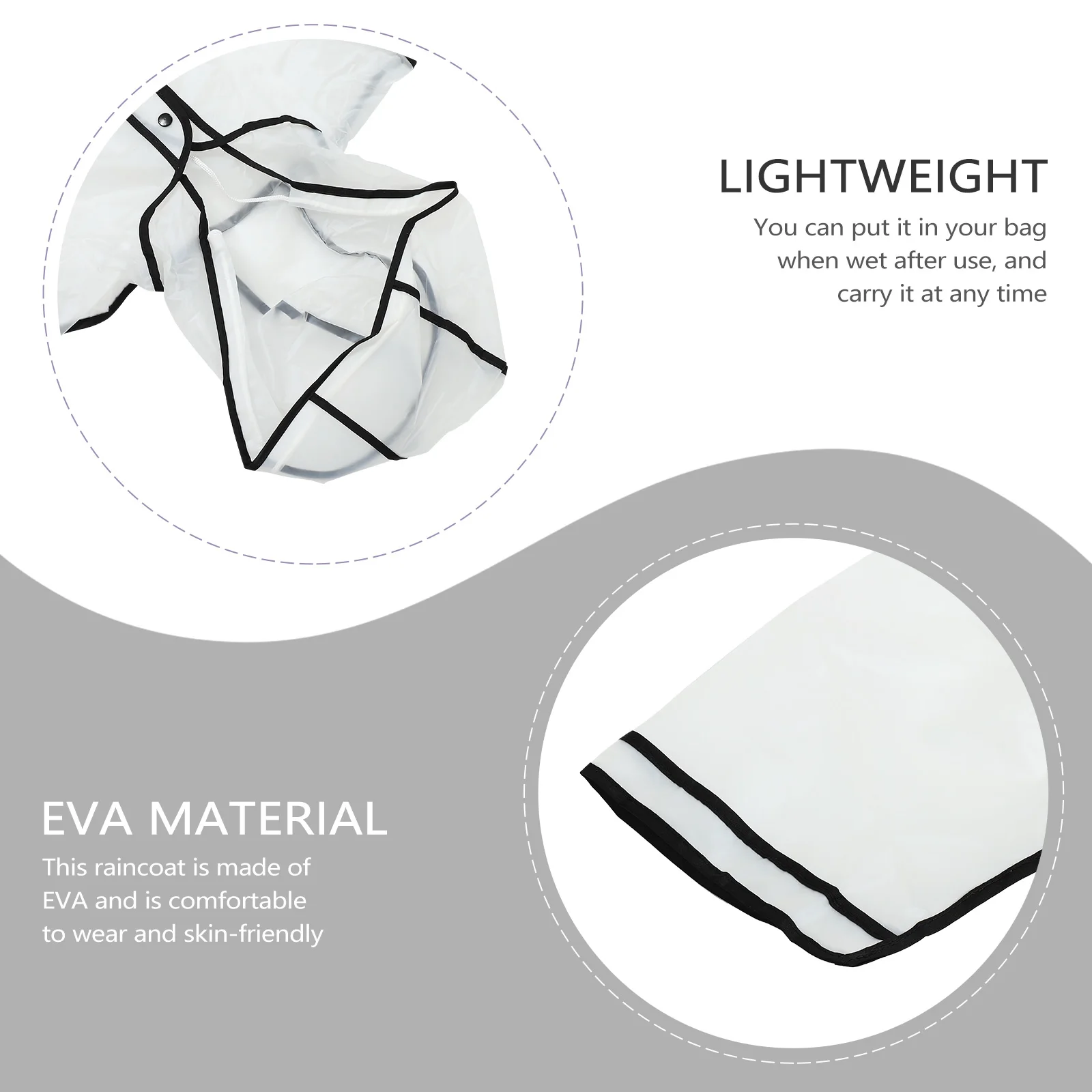 

1 шт. длинный плащ с прозрачными полями, многоразовый водонепроницаемый дождевик, регулируемый шнурок, портативный, для пешего туризма, ветрозащитный, Eva