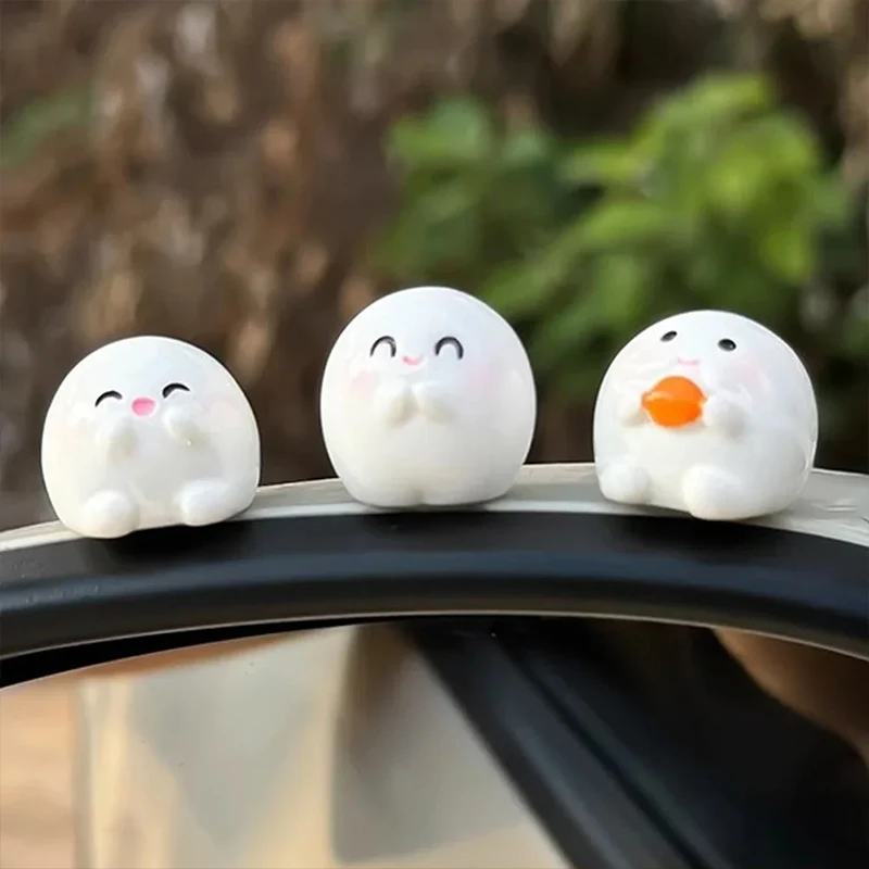 6PCS Resin Mini Car Decor Cute Animal Figurines Micro Landscape Desktop Ornaments for Anime Lover Gift Collection