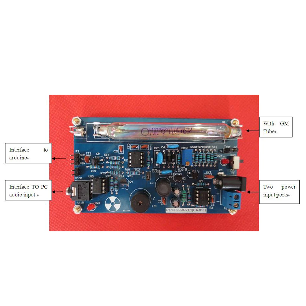 مجموعة عداد Geiger المُجمَّعة DIY كاشف الإشعاع النووي Arduino متوافق مع أنبوب GM Beta Gamma Ray