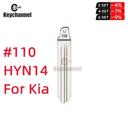 Keychannel 10Pcs 110# Flip Remote Car Key Blank HYN14 Right Blade For Kia K2 K3 K5 Replacment Car Key Blade Locksmith Tool