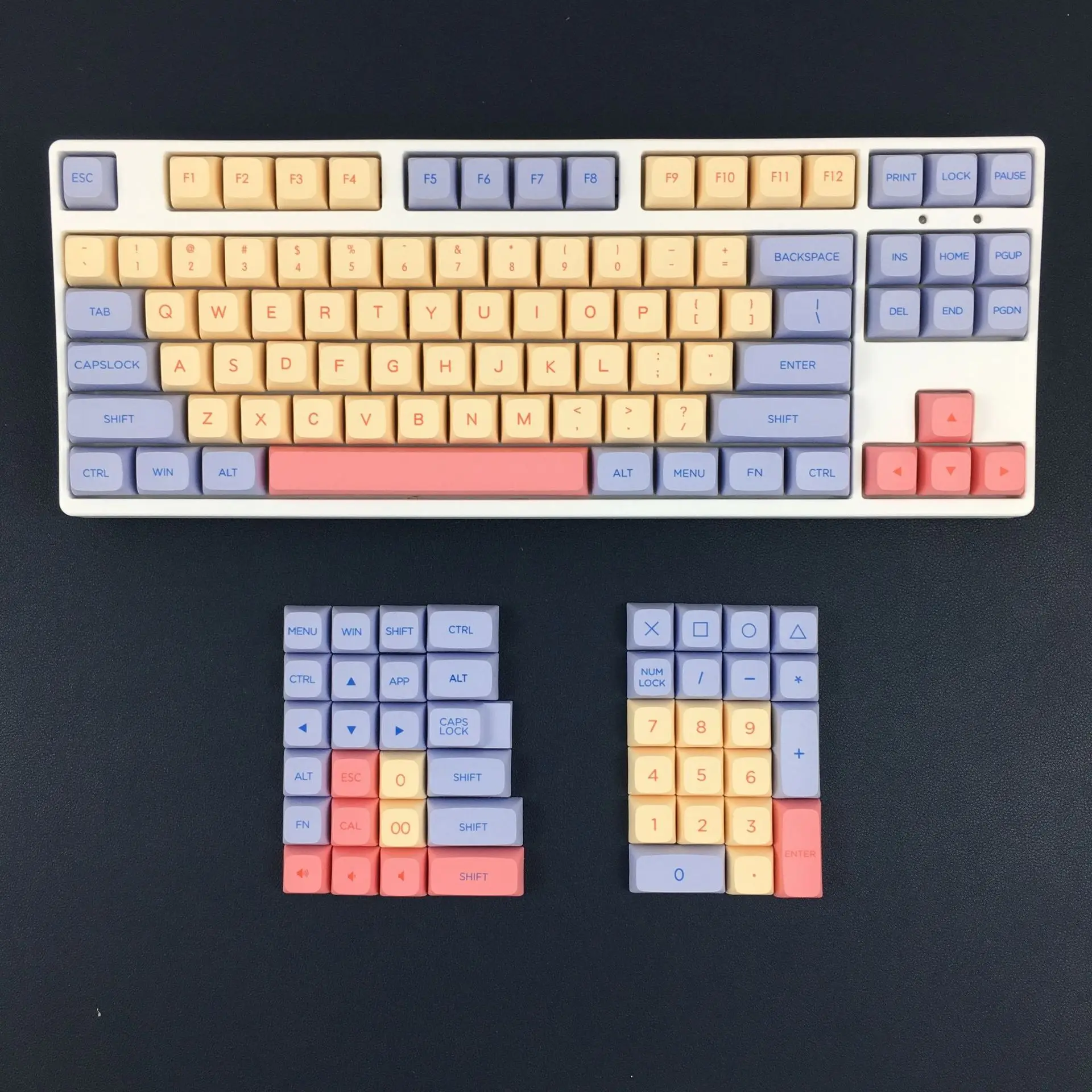 Marshmallow Pink Cute Personality Keycap 132 Keys XDA Height PBT Sublimation Mechanical Keyboard Cross Shaft