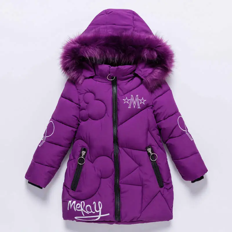 

Girls Winter Jacket Children's Thick Warm Coat Kids Hooded Coats Baby Thick Parka Letter Winter Clothing Outerwear 4 6 8 10 Year