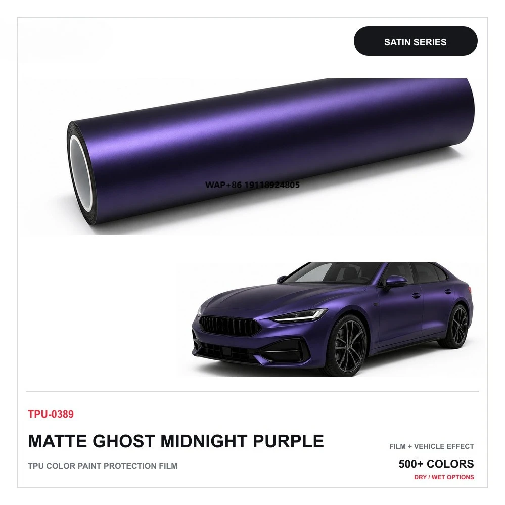 Automotive Matte PPF Ghost Midnight Purple TPU Color Film for Vehicle Paint Protection