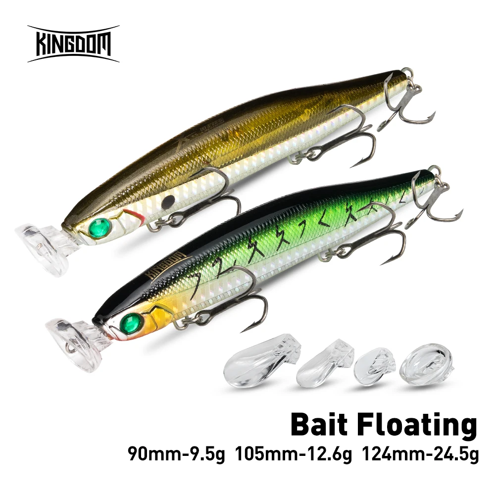 Kingdom Floating Fishing Minnow Lure Hard SwimBaits Umschaltbarer 4-Lippen-Bleistiftköder 5 verschiedene Action-Wobbler für Meeresangeln