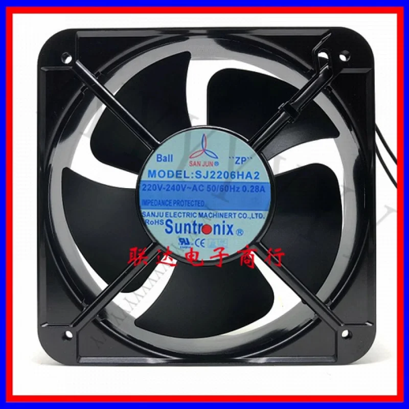 Y+SANJUN SJ2206HA2 AC220V-240V 0.28A 20060MM Square Axial Flow Cooling Fan